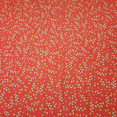 Pop Paisley BTY Denise 城市绗缝宝藏绿叶橙色红色花卉 — 第 1/3 张图片