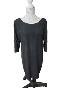 Aritzia Babaton Womens black W/silver glitter sparkles silk Mini Shift Dress 8 - Picture 1 of 8