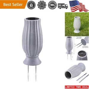 Cemetery Vase Plastic Metal Flower Holder Grave Decoration Outdoor Memorial - Picture 1 of 9