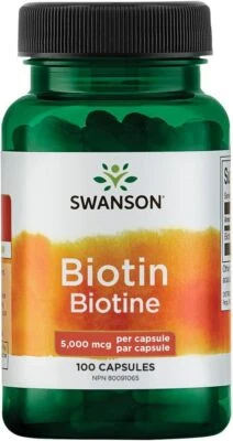 Swanson, biotina, 5000mcg, 100 capsule - spedizione lampo