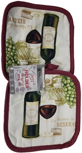 2er Set Bedruckte Küche Topflappen (7"x7") WEIN & TRAUBEN, LA MAISON RESERVE, HS - Bild 1 von 13