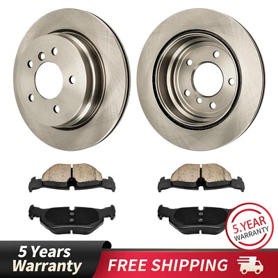 For BMW 328i 2007-2008 /328i xDrive 2009-2013 Rear Disc Rotors + Brake Pads - Image 1 of 4