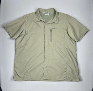 Columbia Omni-Shade Triple Canyon Button Down Shirt Mens XL Short Sleeve Olive - Picture 1 of 10