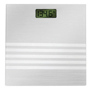 Bally Total Fitness Digital Bathroom Scale Jumbo LCD Display 400 lb Limit Silver - Picture 1 of 6