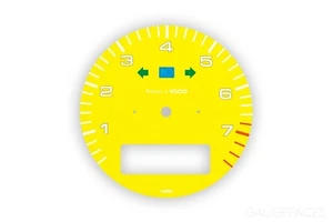 Porsche 993 964 965 Gauge Face Replacement Dial Cluster Tachometer Yellow - Bild 1 von 1