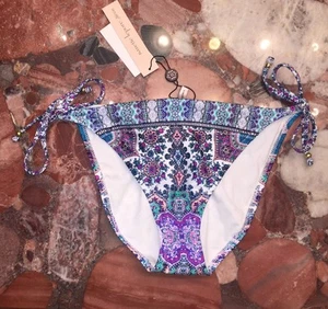 NWT $90 NANETTE LEPORE Paros Paisley Sexy Side Tie Bikini Swimsuit Bottom Womens - Picture 1 of 9