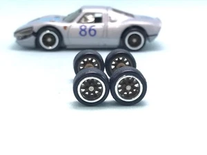 Ruedas de goma Porsche medianas R097 Hotwheels 1/64 Real Riders # BBS marrón 10 mm - Imagen 1 de 7