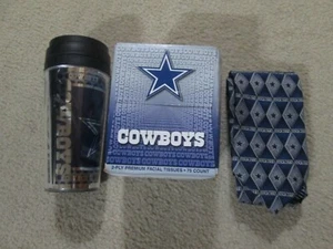 DALLAS COWBOYS..VINTAGE 14oz DRINK CUP..FACIAL TISSUES..DIAMOND STARS TIE..3 PC - Picture 1 of 5