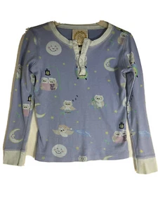 TBBC Beaufort Bonnet Company Blue Owl Pajama Top Size 4 Long Sleeve Pima Cotton - Picture 1 of 4