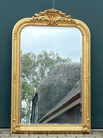 Full Length/Floor Mirror in French Louis XVI-Style in Antique Gold Finish Cover