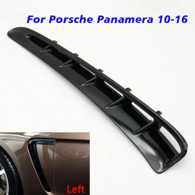 Rejilla de guardabarros izquierda negra brillante moldura de ventilación de aire para Porsche Panamera 10-16 Foto 1 de 4