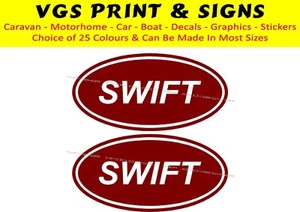 SWIFT OVAL CARAVAN MOTORHOME STICKERS DECAL CHOICE OF COLOURS #002 - Picture 1 of 3