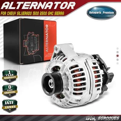 Alternador para Chevy Silverado 1500 2500 1999-2000 GMC Sierra 12V CW 6 ranuras Foto 1 de 4