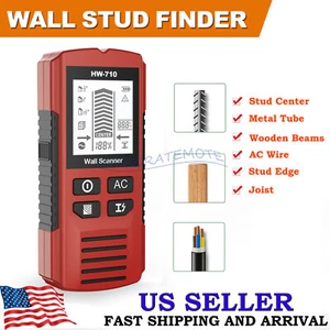 6 in 1 Digital Stud Finder Wood Metal Pipe Wire Wall Sensor Scanner LCD Detector - Picture 1 of 13