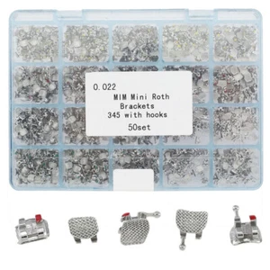 1000 Pcs Dental Orthodontic Mini Braces 0.022 Roth Mesh Base Brackets 345 Hook - Picture 1 of 8