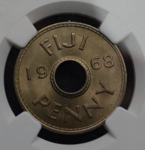FIJI PENNY 1968 NGC MS67 ¡Top Pop! Reina Isabel II KM# 21 - Imagen 1 de 4