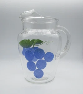 Vintage Ice Lip Pitcher Anchor Hocking Grape Motif - Picture 1 of 6