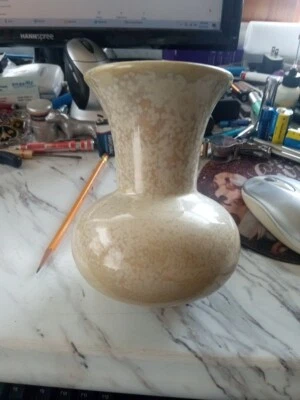 Chinese/ Taiwan ? Tan Speckled Glaze Carved Bottle Vase, Republic Period? - Image 1 of 4