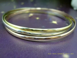 3 Bracelets Jonc Entrelacés 65-5 mm Plaqué 3 Or Fantaisie de Dolly-Bijoux - Picture 1 of 2