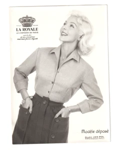 PHOTO DE MODE " LA ROYALE LE CHEMISIER DE PARIS " STUDIO JEAN-POL - 1950 - Picture 1 of 3