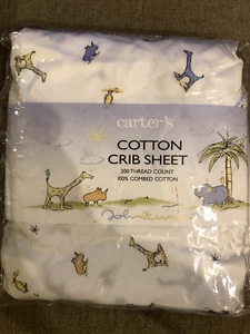 New Vintage Carters Real Love John Lennon Cotton Crib Sheet Elephant Giraffe - Picture 1 of 2