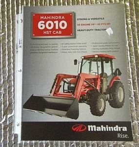 Factory  Dealership Specs Brochure Mahindra Tractor 6010 HST Cab FREE SHIP - Bild 1 von 1