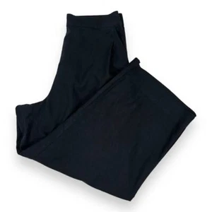 Madewell Pant Womens 12 Petite Black Pull On Straight Crop Linen Blend - Picture 1 of 14