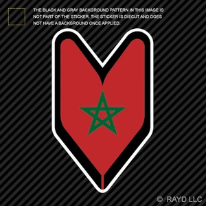 Moroccan Driver Badge Sticker Die Cut Decal wakaba leaf soshinoya Morocco MAR MA - Foto 1 di 1