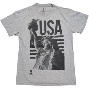 T-shirt Fifa World Cup Brasil uomo grigio medio USA calcio stampa grafica maglietta - Foto 1 di 9