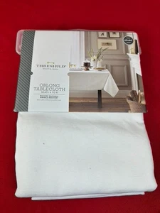 Threshold Quality & Design Oblong White Tablecloth Home Decor 60x84 - Picture 1 of 5