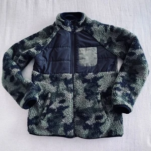 Boys DIP Fleece Jacket Size M (8/10) Green Camo - Picture 1 of 6