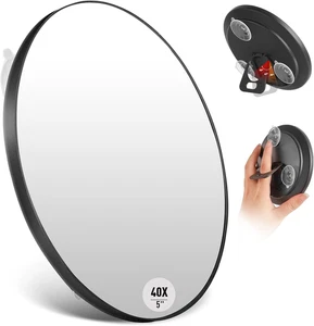 5" 40x Magnifying Makeup Mirror with Suction CupCompact Travel Size Vanity Mi... - Picture 1 of 12