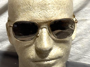 Vintage 1960s 1970s A/O American Optical 12k goldfilled AVIATOR SUNGLASSES USAF - Bild 1 von 19