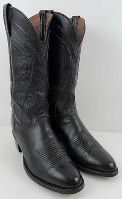 Lucchese Mens Western Cowboy Boots Classic Black Leather 15864 Size 9.5 EE - Image 1 of 4