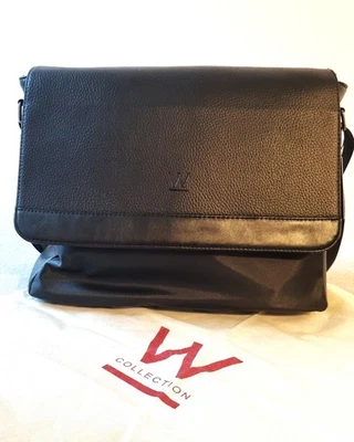 Labtop Bag Messenger Bag W Collection Leather Nylon Mix Unsiex Gift - Image 1 of 4