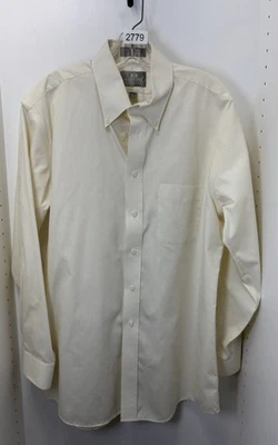Stafford Executive Beige Long Sleeve Button Down Dress Shirt Size 16.5 - Image 1 of 3