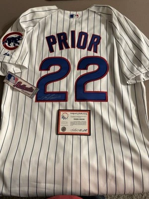 2 PARA 1 = (2) Camisetas Autografiadas Mark Prior Chicago Cubs - Con Certificado de Autenticidad Home & Away Foto 1 de 4