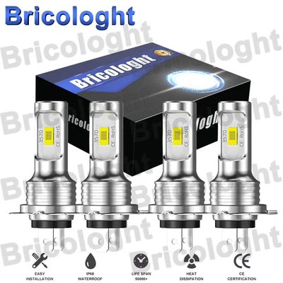 H7 + H7 LED Headlight KIT Combo Bulbs High Low Beam Super Bright White 10000K AA - Bild 1 von 4