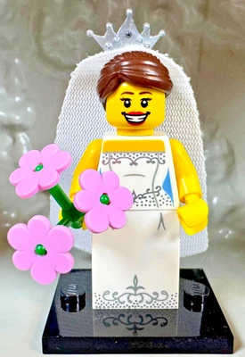 LEGO (8831) CMF Series 7 Bride Minifigure col07-4 Complete Veil & Boquet Wedding - Image 1 of 4