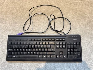 Fujitsu KB410 G PS2 GB Keyboard Black Wired Quiet Keys QWERTY (Standard) for PC - Picture 1 of 2