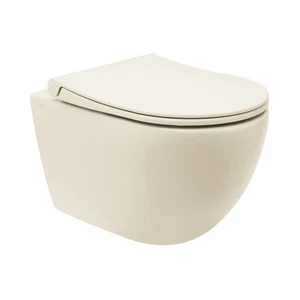 VitrA Wand-WC Hänge WC Set Project spülrandlos mit SoftClose WC-Sitz, Beige matt - Bild 1 von 7