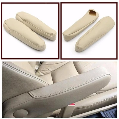 Beige Car Armrest Soft Pad Cover Pu Leather Seat Supply for 05-10 - Image 1 of 4