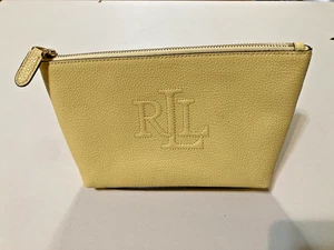 Polo Ralph Lauren Bag Pouch Cow Leather Makeup Cosmetic Toiletry - Picture 1 of 9