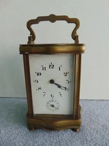 ANTIQUE FRENCH CARRIAGE ALARM / SHELF / TRAVEL CLOCK PARTS OR RESTORE - Picture 1 of 9