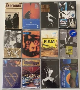 15 Rock pop Cassette & case Lot simple minds REM waterboys U2 Dire straits T’pau - Picture 1 of 20