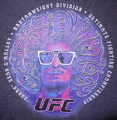 Mens BNWT Official Retro 50/50 UFC "SUGAR" SEAN O'MALLEY Graphic T Shirt size XL - Image 1 of 3