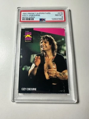 1991 Pro Set Musicards Ozzy Osbourne  #215 PSA 8 RC HOF - Image 1 of 2