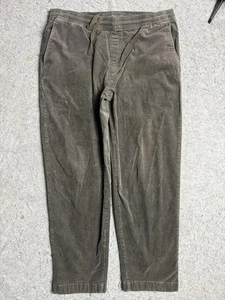 Uniqlo Corduroy Pants Mens XL Waist 36-39 Olive Green Elastic Waist Drawstring - Picture 1 of 9