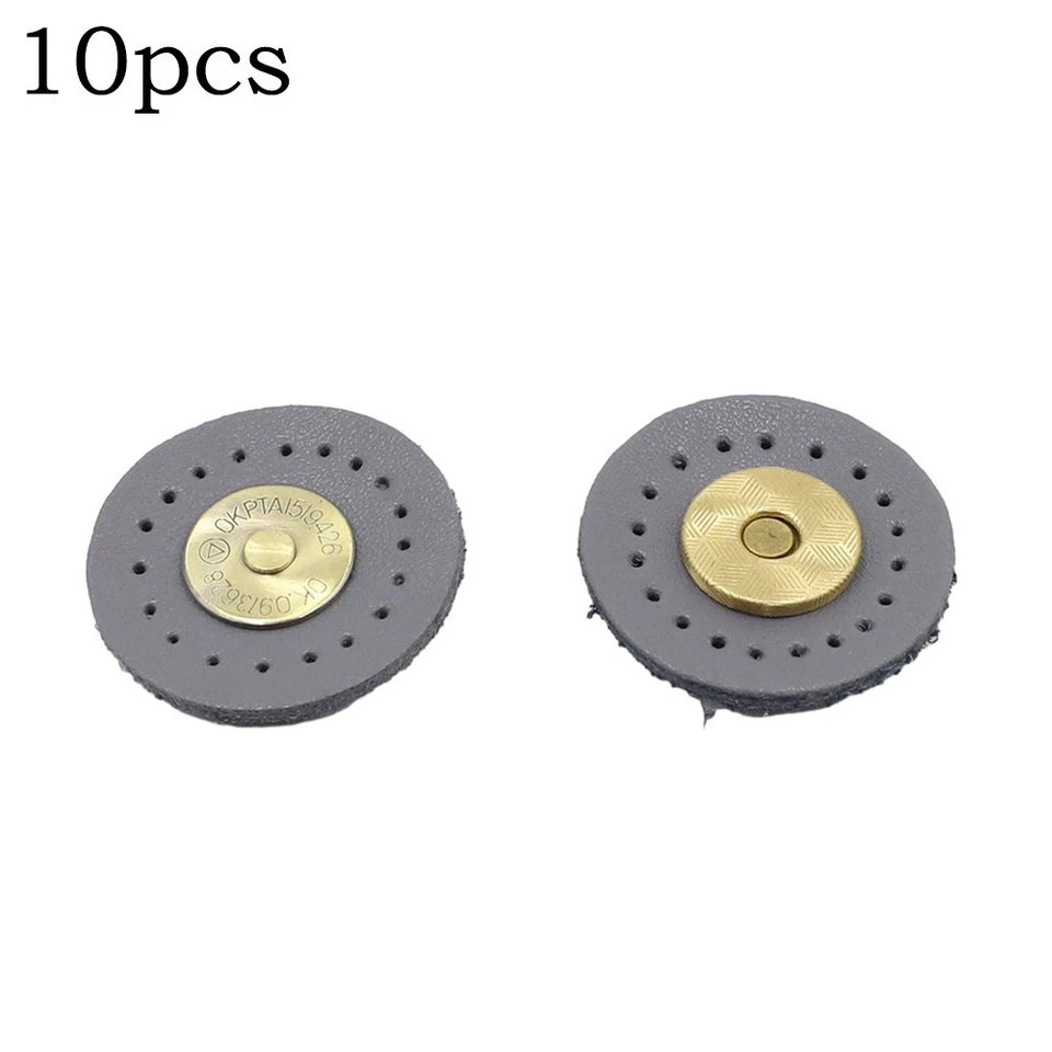 Metal Magnetic Snaps for DIY Leather Crafts Pack of 10 Round Replacements - Image 1 of 4