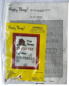 Happy Things Counted Cross Stitch Kit Dustballs Vintage Sampler New Sealed 1988 - Picture 1 of 4